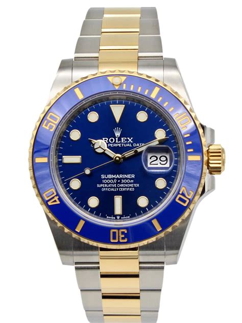 2009 rolex submariner two tone bluee|Rolex 2 tone submariner price.